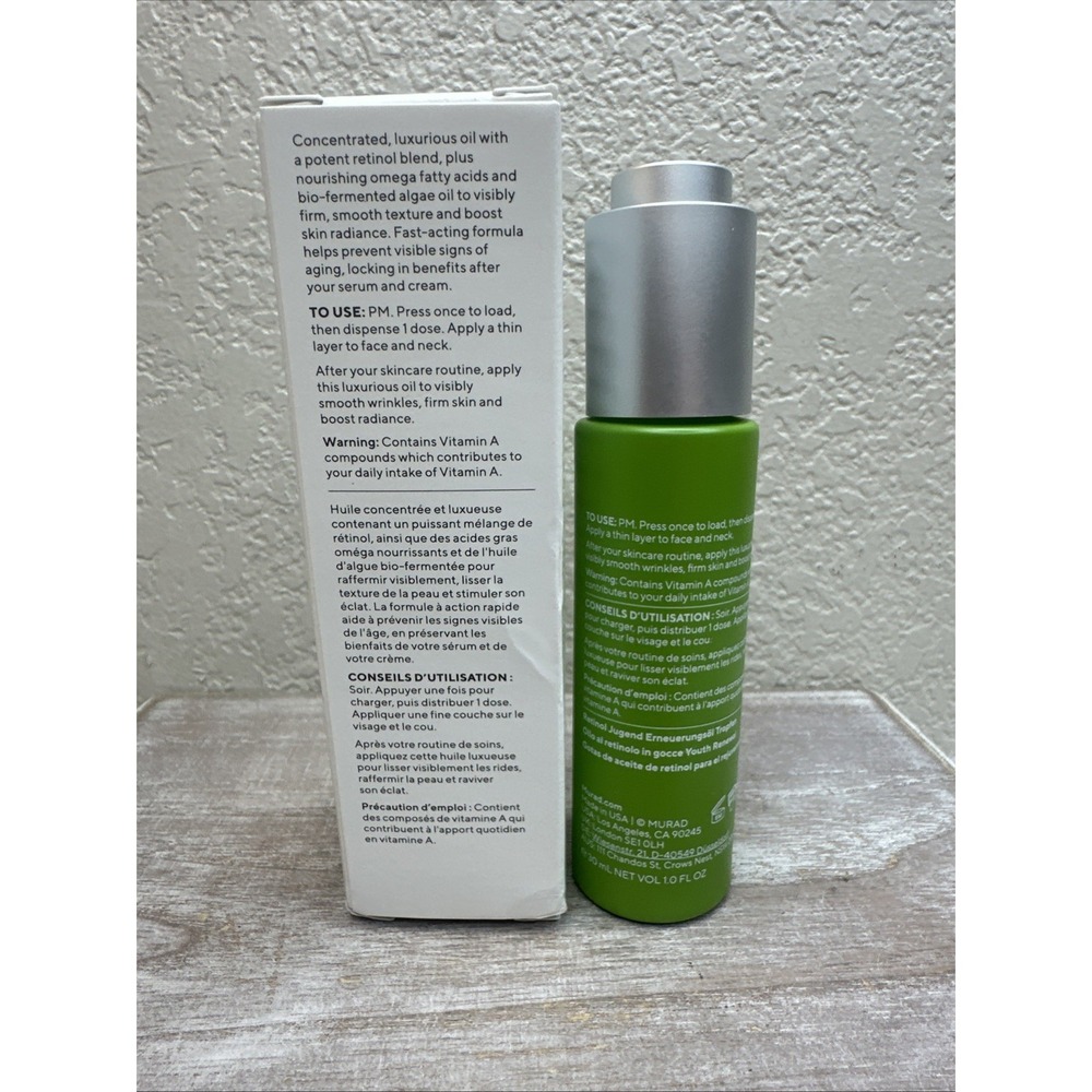 $23 π Murad Resurgence Retinol Youth Renewal Serum Oil Drops 1 oz / 30 mL NEW - Picture 2 of 4